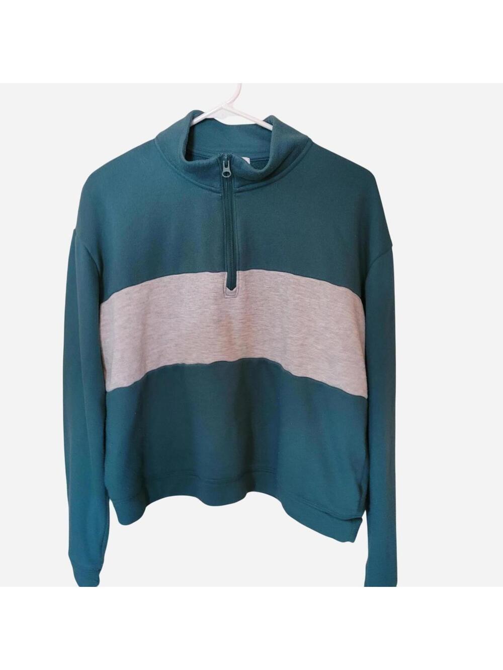 Colsie Teal & Gray 1/4 Zip Fleece Sweatshirt – Size Large